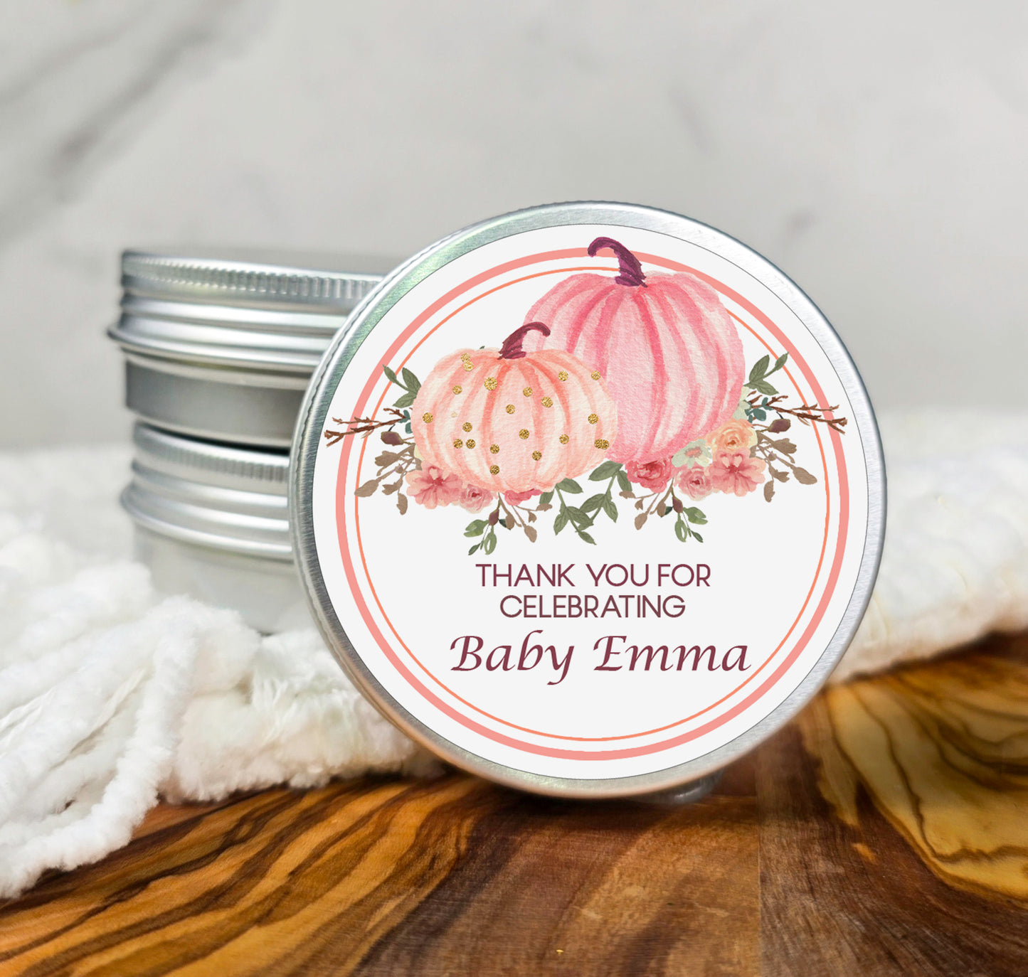 a small tin of baby's first birthday candles