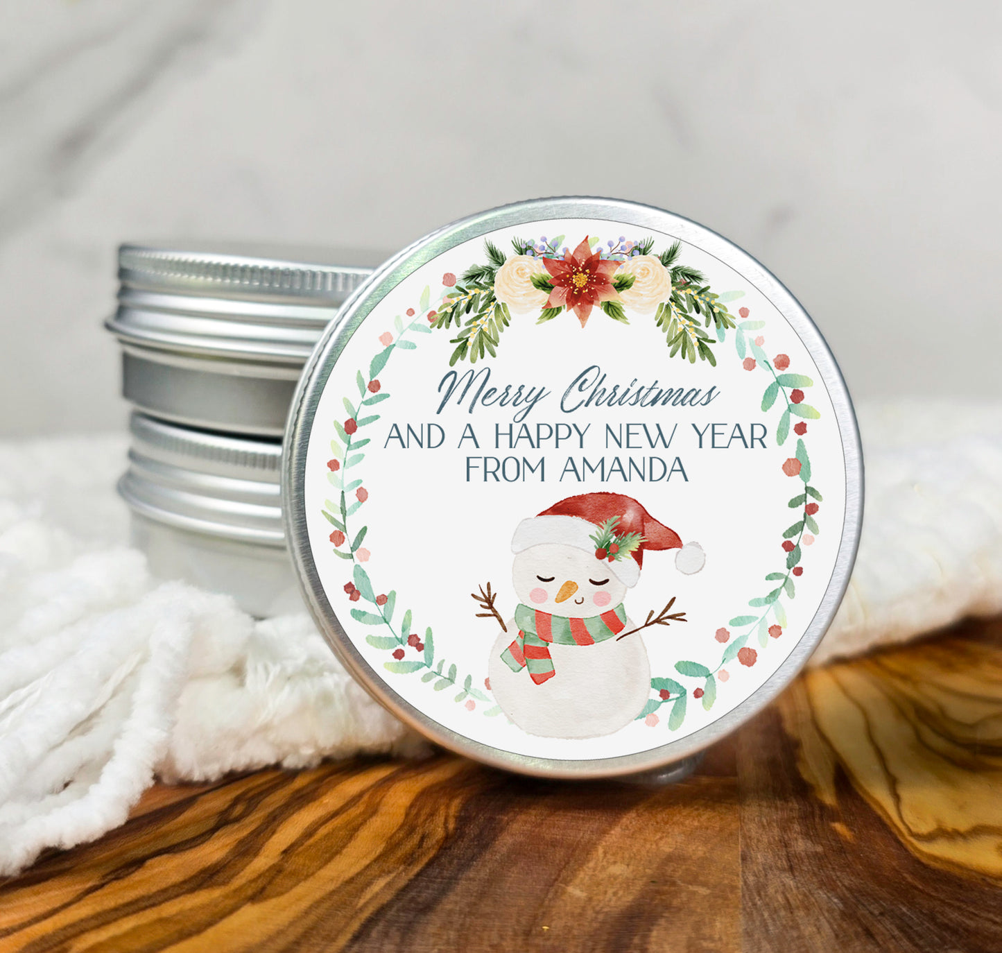 a tin of merry christmas and a happy new year from amanda