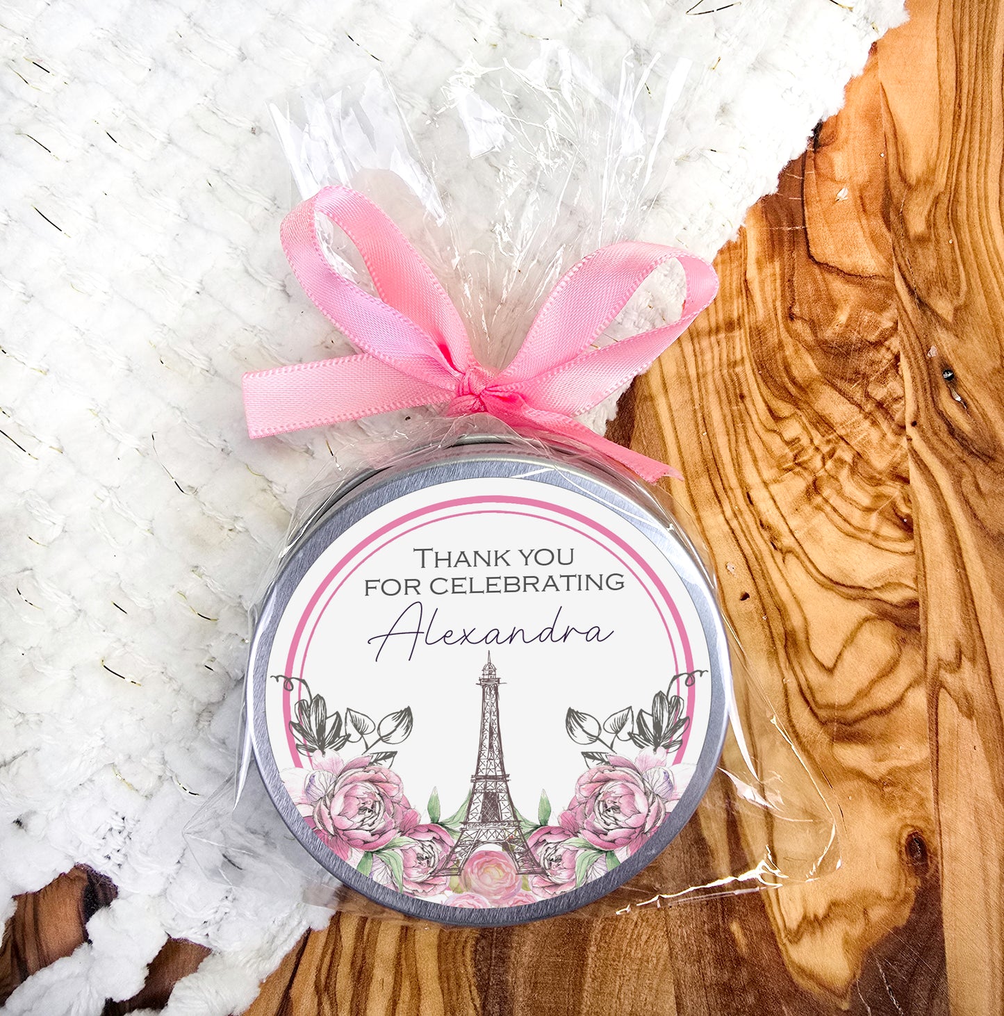 a jar of thank you for getting married with a pink ribbon