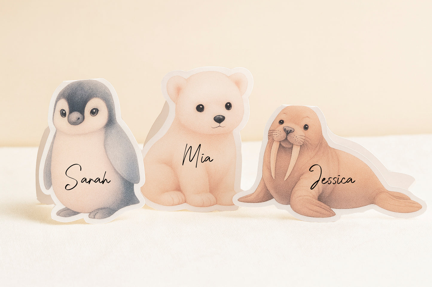 Arctic Animal Folded Place Cards