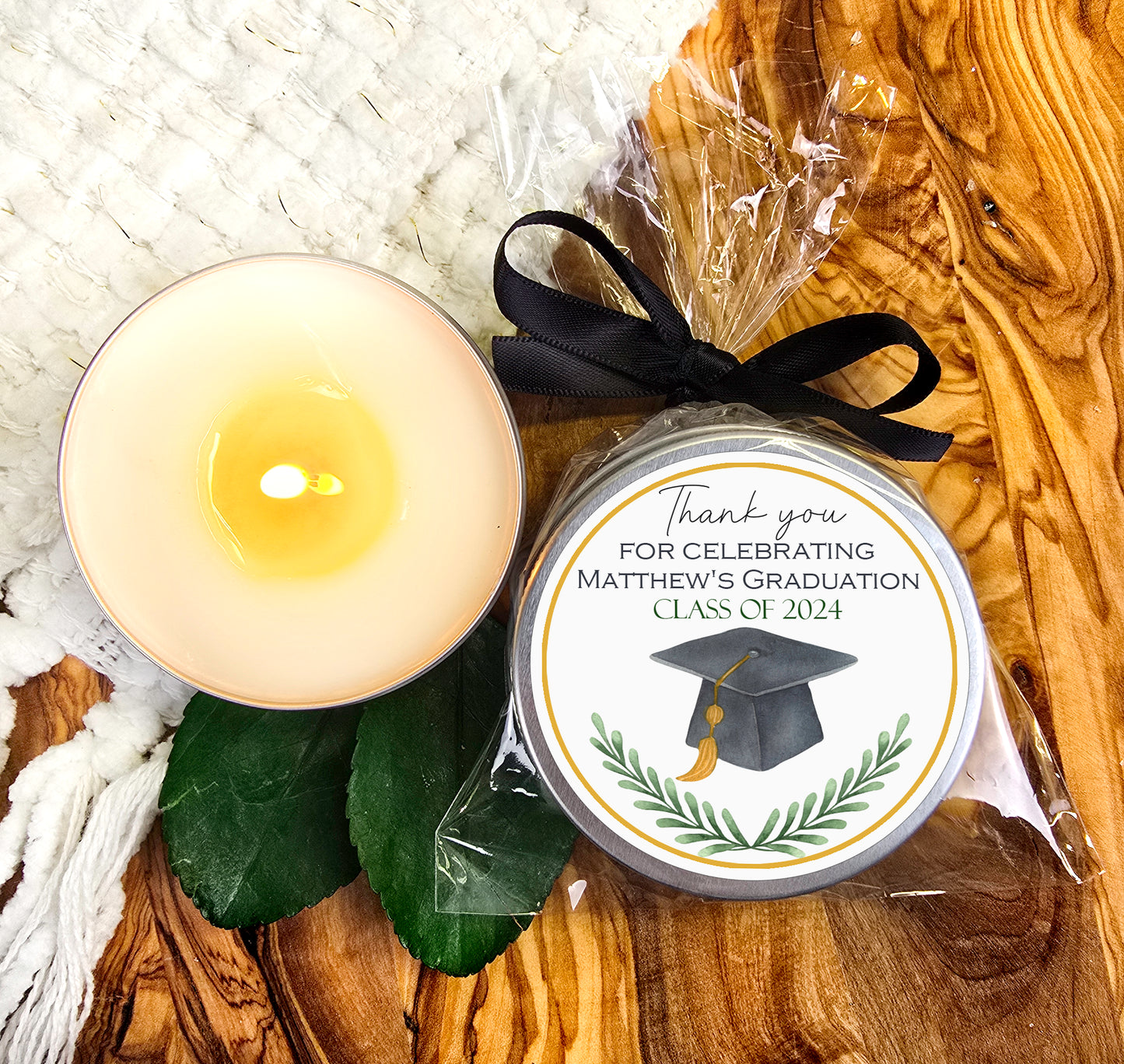 a candle and a candle holder on a table