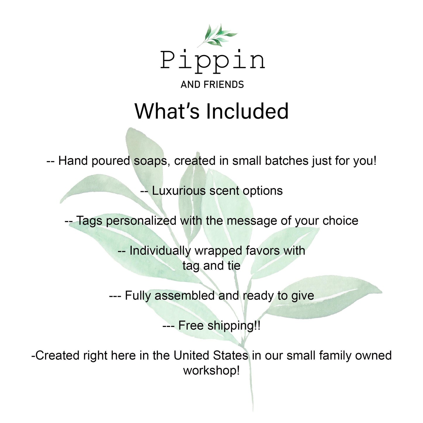 a green plant with the words pippin and friends what's included