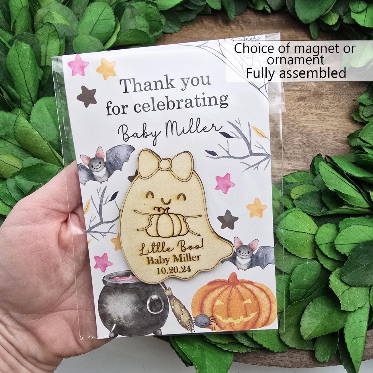 Little boo is almost due baby shower favors, personalized magnet guest thank you gifts for spooky Halloween themed parties and events