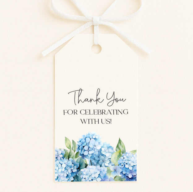 Hydrangea Thank You Tags Set of 12