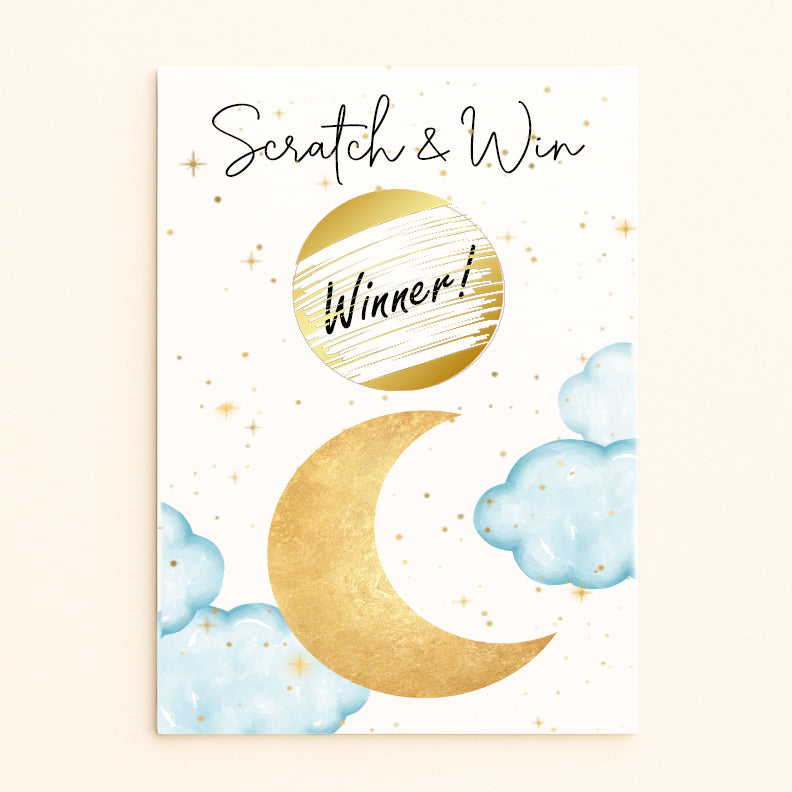 Over the Moon Baby Shower Scratch-Off Game | Set of 12 Cards