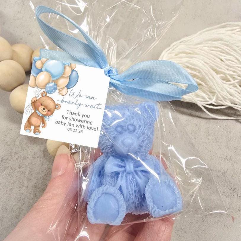We can Bearly Wait Baby Shower Soap Favors, Personalized Bear with Balloons Tag