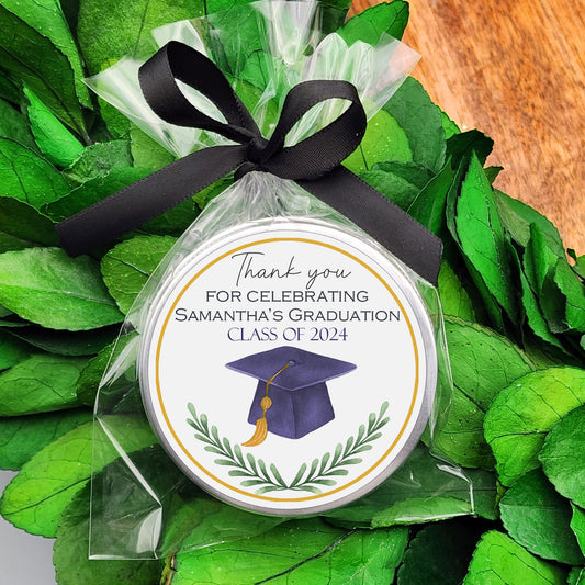 a wreath with a graduation cap on it