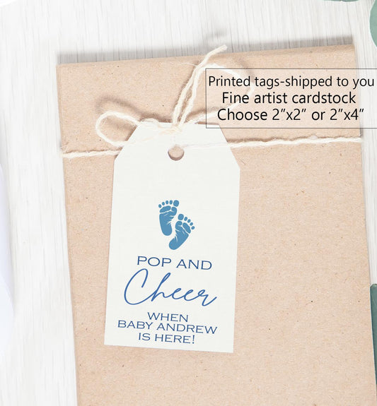 Pop and cheer tag, favor, label, baby shower champagne favor, pop it when she pops, ready to pop, sparkling apple cider, pop the bubbly