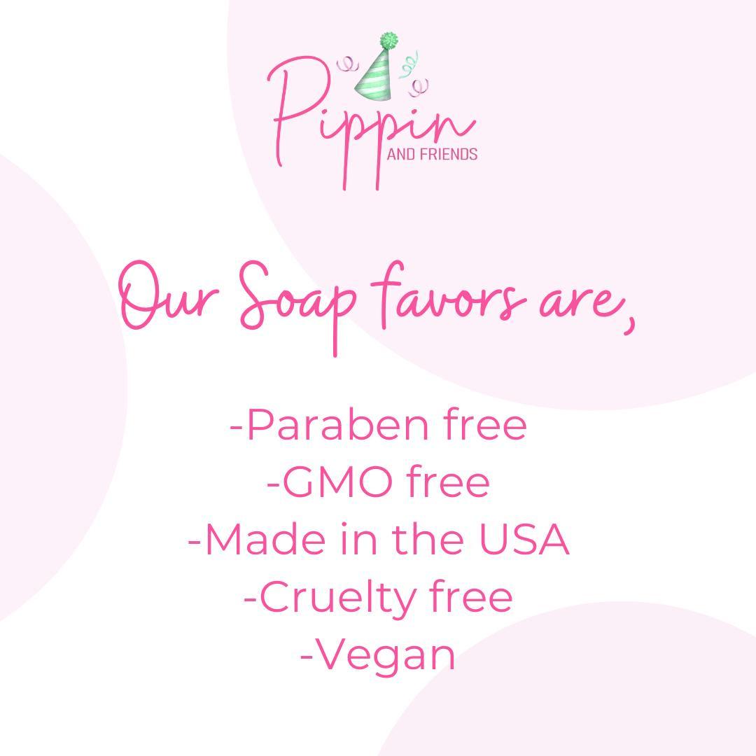 a picture of a soap bar with the words our soap favors are, paraben