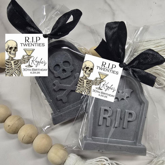 RIP Twenties Tombstone Soap Favors: 30th Birthday Party Guest Gift