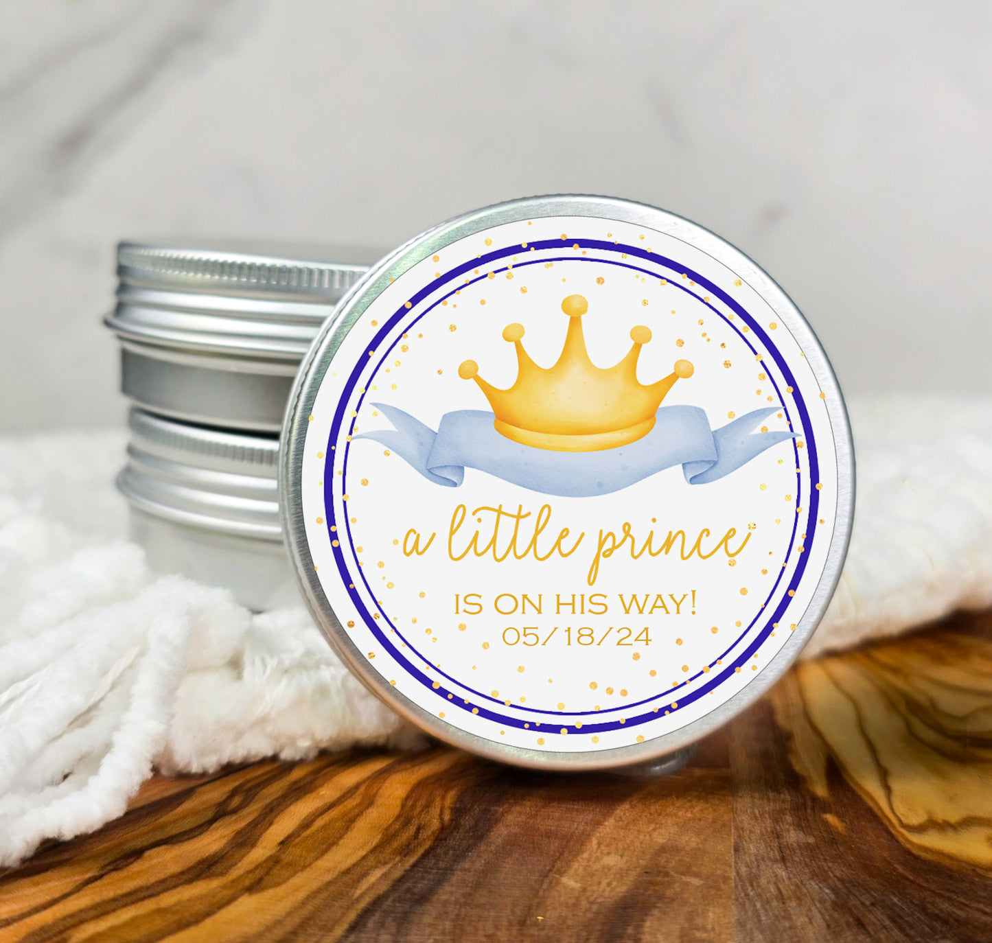 a little prince is on his way personalized lip bale