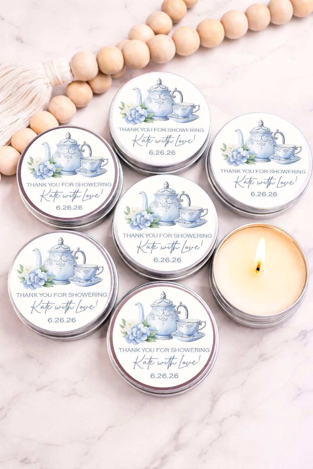 Tea Party Candle Favors | Bridal Shower or Baby Shower