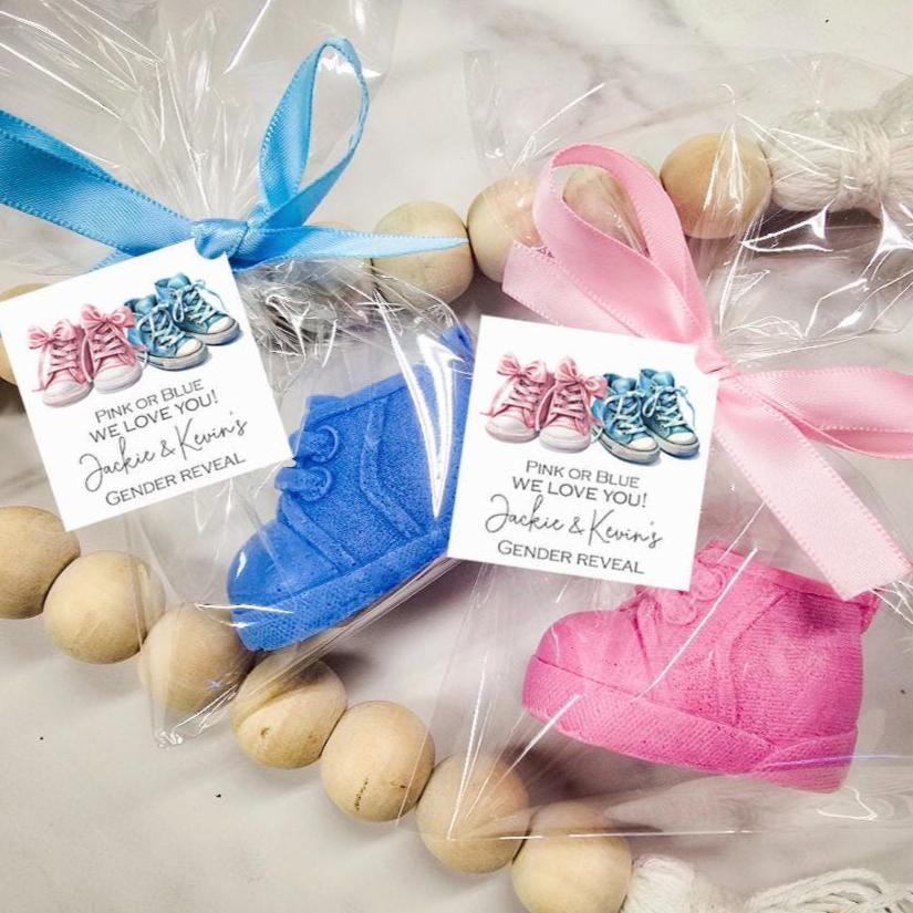 Sneaker Gender Reveal Soap Favors: Pink & Blue Baby Shoe Party Favors