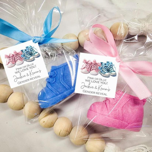 Sneaker Gender Reveal Soap Favors: Pink & Blue Baby Shoe Party Favors