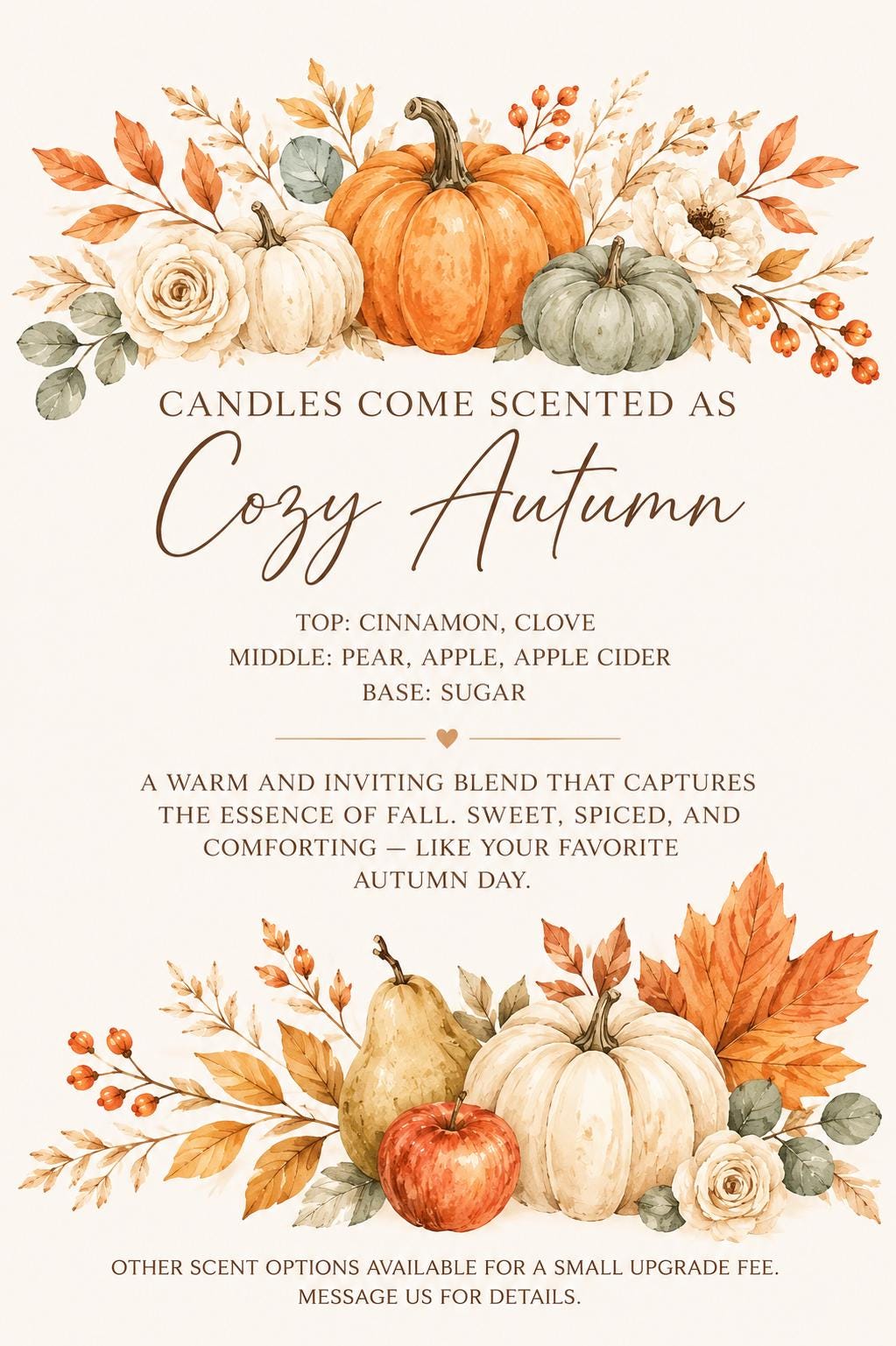 a thanksgiving menu with pumpkins and leaves