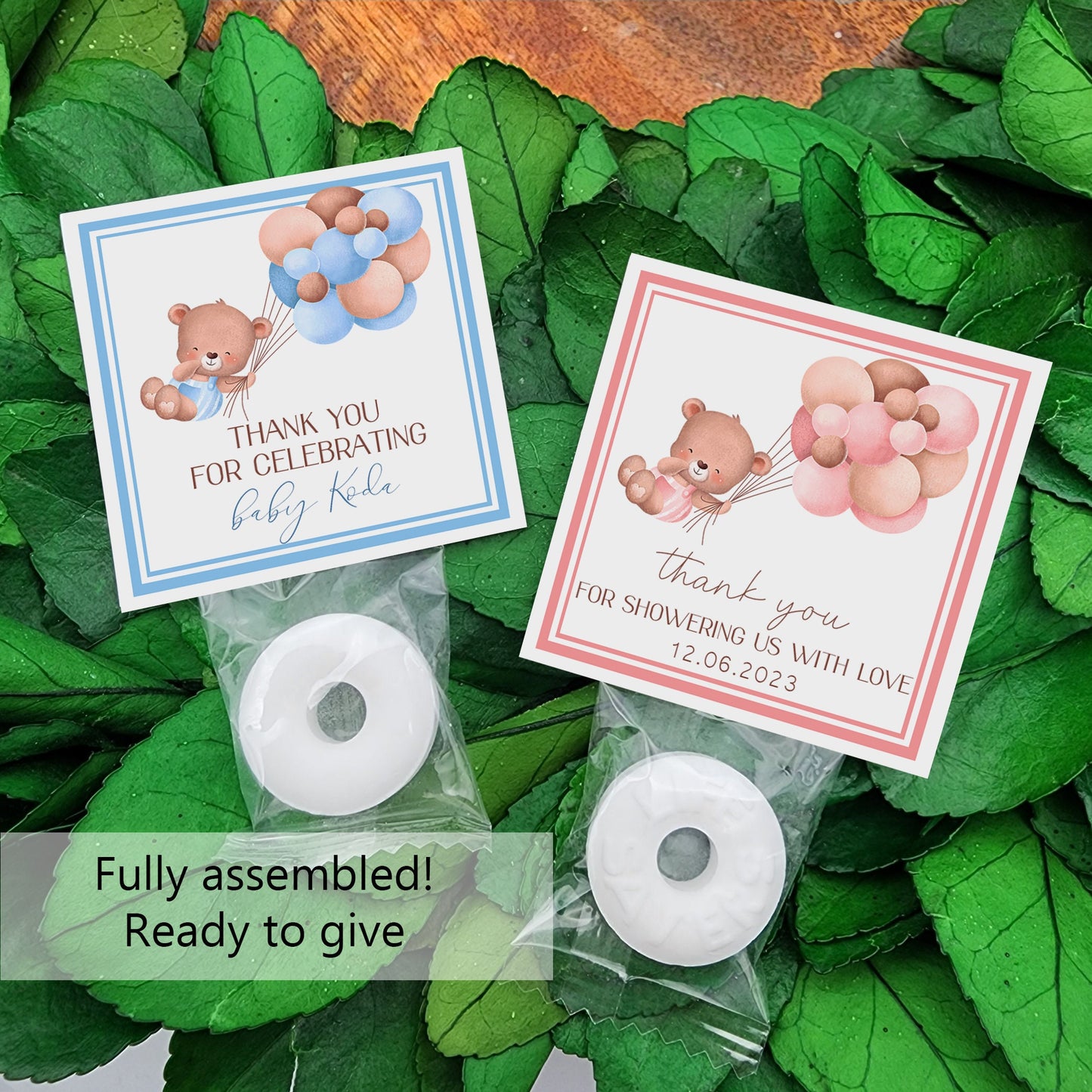 Bear baby shower - Personalized mints - baby bear favors - baby shower mints -  bear 1st birthday - personalized candy