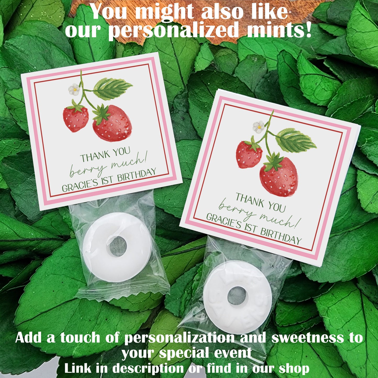 Berry first birthday favors - Strawberry baby shower favors - Berry 1st birthday favors - Two sweet birthday - strawberry shortcake party