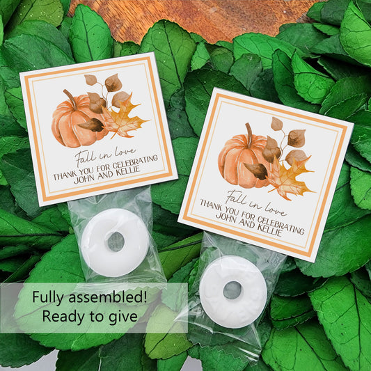 Fall party favors - Personalized mints - fall baby shower candy -  fall festival - personalized candy - fall birthday favors - fall wedding