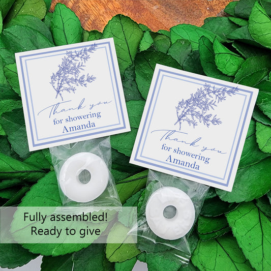 Personalized mints - something blue bridal shower - bridal shower mints - wedding mints - custom mints - personalized candy - wedding candy