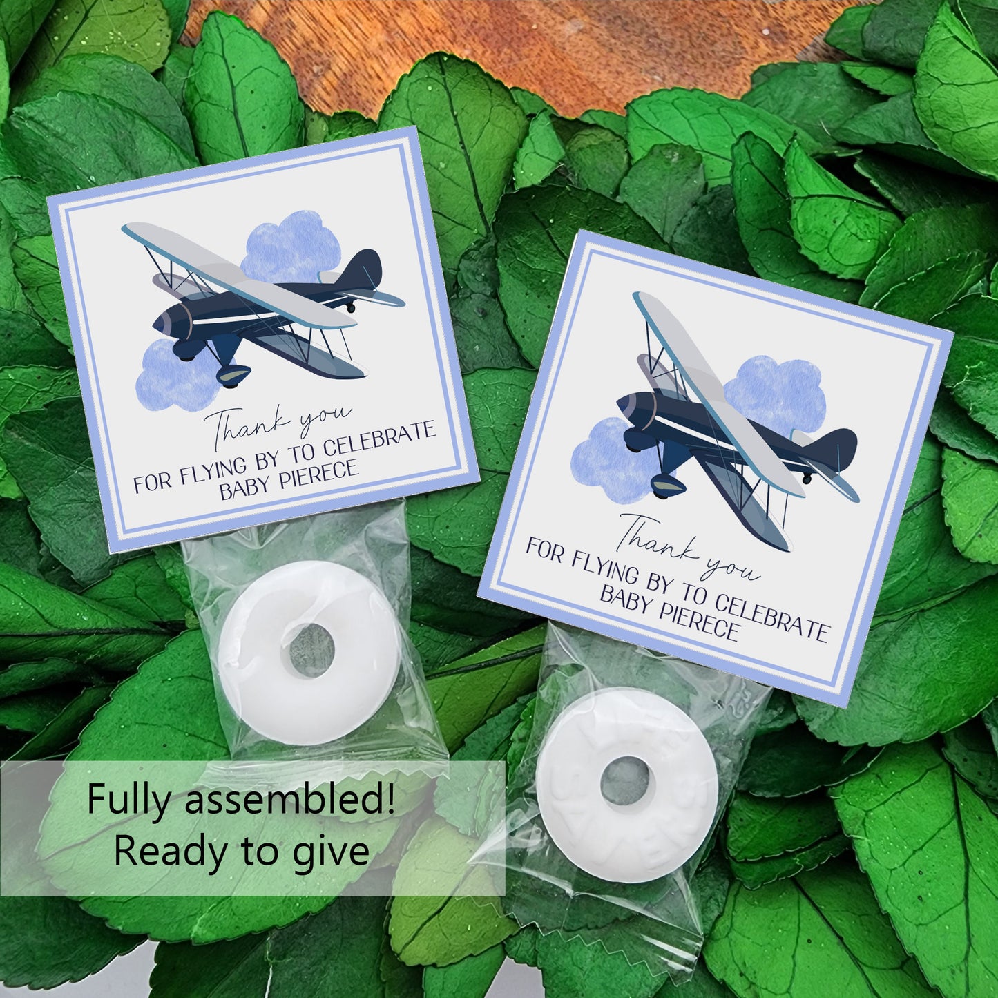 Airplane baby shower - Personalized mints - aviation baby shower - baby shower mints -  airplane 1st birthday - personalized candy