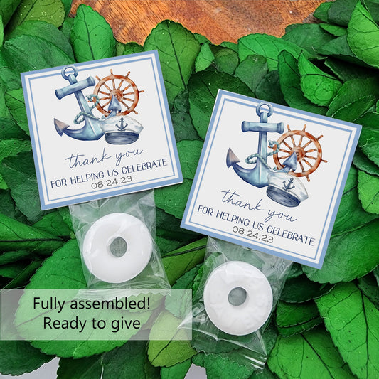 Nautical baby shower - Personalized mints - nautical party favors - baby shower mints -  nautical 1st birthday - personalized candy