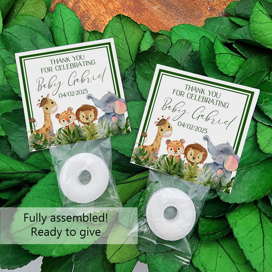 Safari baby shower - Personalized mints - safari party favors - jungle baby shower mints -  wild one 1st birthday - personalized candy