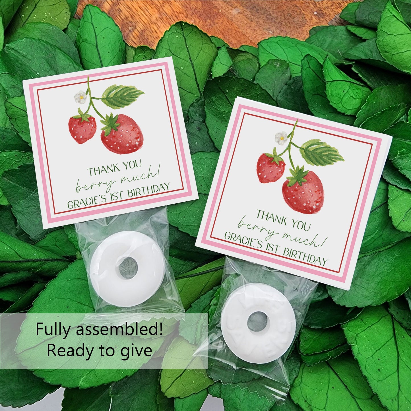 Strawberry party favors - Personalized mints - strawberry baby shower mints -  strawberry birthday - personalized candy - strawberry themed