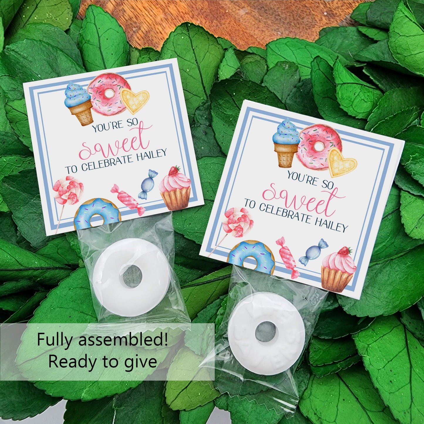 Candy party theme - Personalized mints -two sweet birthday mints - candyland party - sweet celebration - candy birthday - candy favors