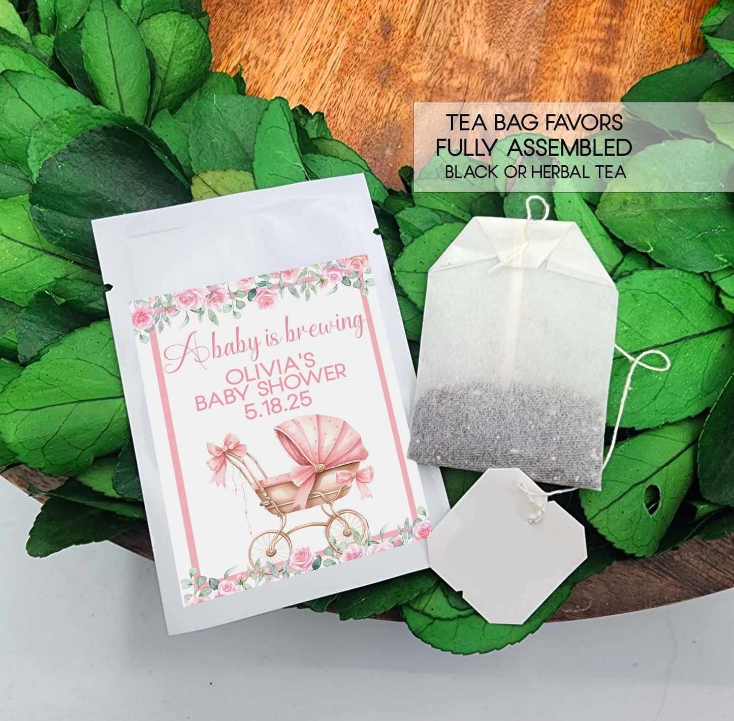 Baby Girl Tea Bag Party Favors