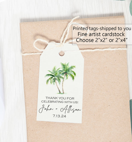 Palm tree favor tags - beach wedding tags - beach favor tags - tropical wedding - destination wedding - palm tree tags - palm tree wedding