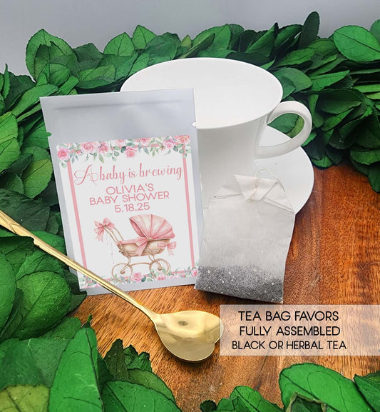 Baby Girl Tea Bag Party Favors