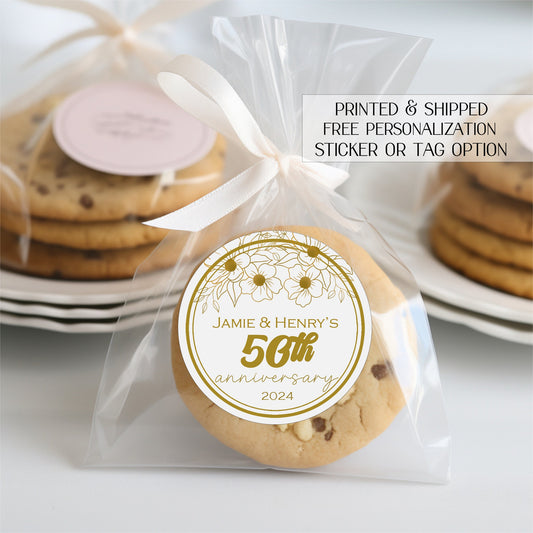 50th anniversary - 50th anniversary decorations - 50th wedding anniversary party decor - 50th anniversary party - tags - stickers - labels