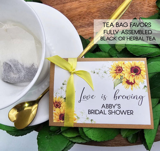 Sunflower Tea Bag Party Favors