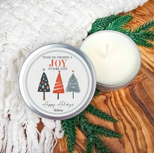 Corporate, co-worker, employee holiday appreciation candles Set of 10