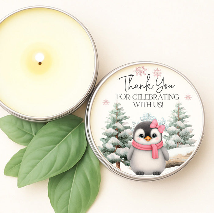 Winter Penguin Candle Favors