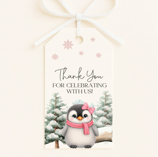 Winter Penguin Thank You Tags