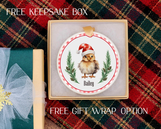 Christmas Chicken ornament - Chicken lover - gift for chicken lover - Chicken ornament - Crazy chicken lady ornament - Chicken ornamentd