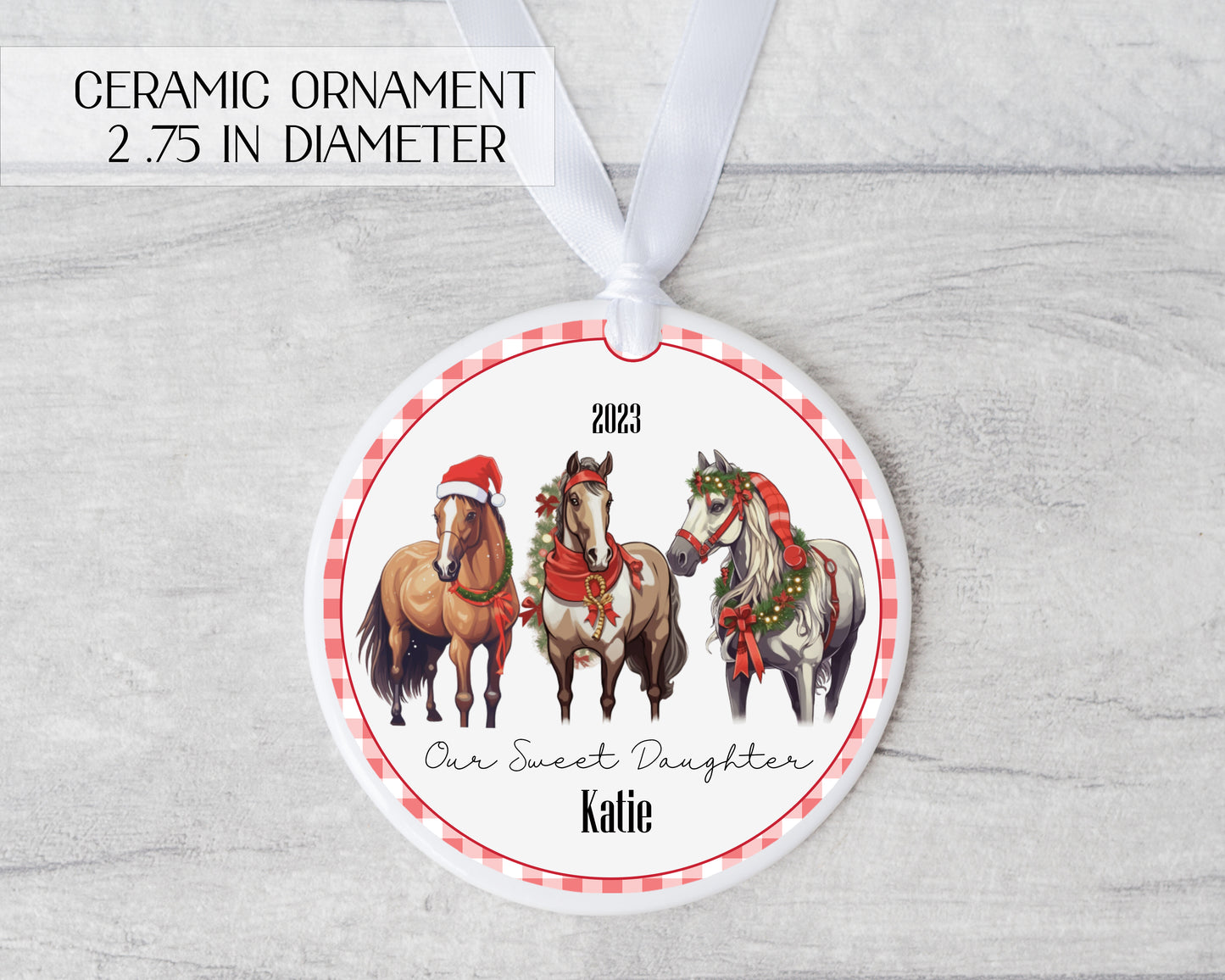 Horse ornament - Horse Christmas ornament - Personalized horse ornament - gift for horse lover