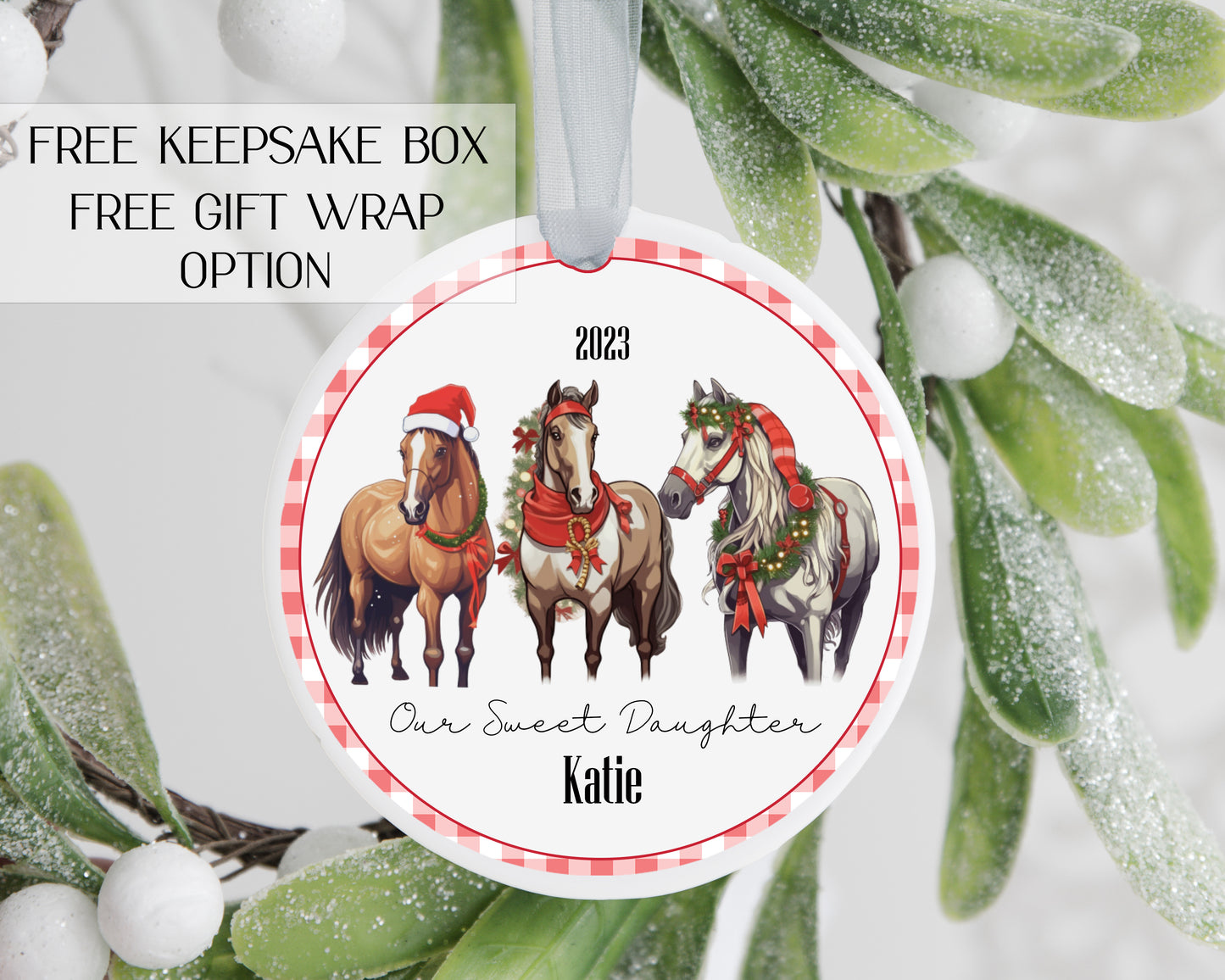 Horse ornament - Horse Christmas ornament - Personalized horse ornament - gift for horse lover