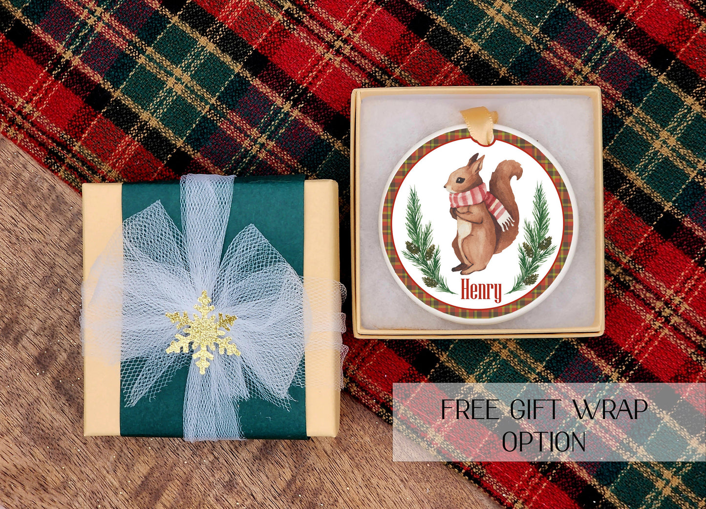 Squirrel ornament - nature ornament - Squirrel ornaments - Squirrel lover gift - Woodland ornament - Christmas squirrel