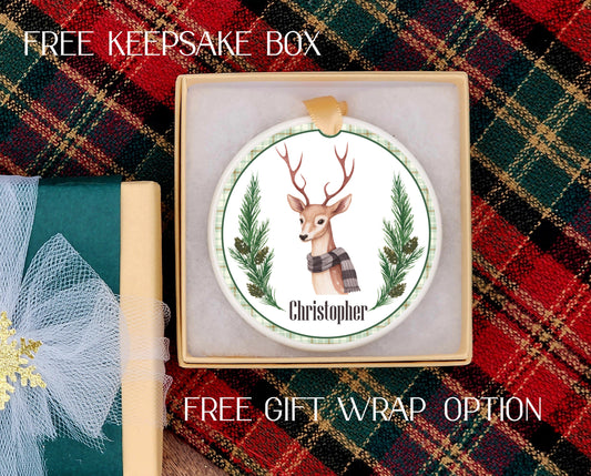 Deer ornament - Wildlife ornament - New baby ornament ornaments - Deer lover gift - Woodland ornament - Christmas deer