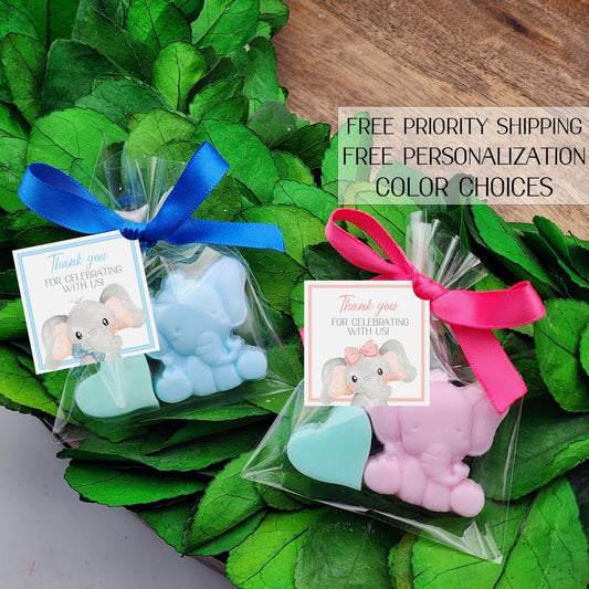 Baby elephant shower favors - Pink elephant favors - Little elephant shower favors - Blue elephant shower favors - peanut is on the way