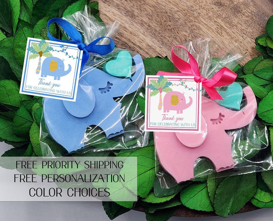 Baby elephant shower favors - Pink elephant favors - Jungle baby shower favors - Blue elephant shower favors - peanut is on the way