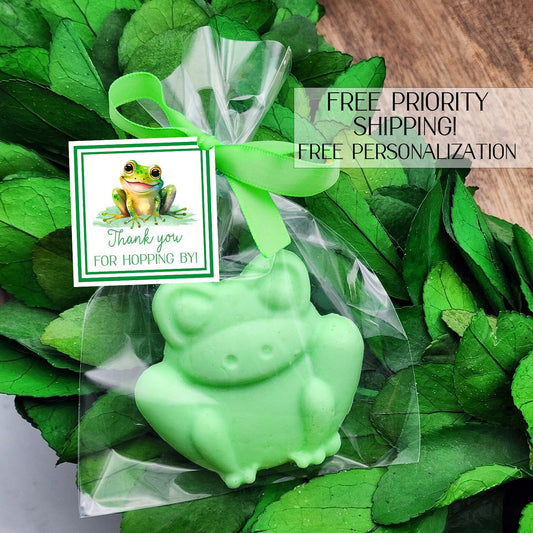 Frog party favors - Frog birthday favors - Frog baby shower favors - 1st birthday frog favors - Enchanted forest favors - frog soap favors