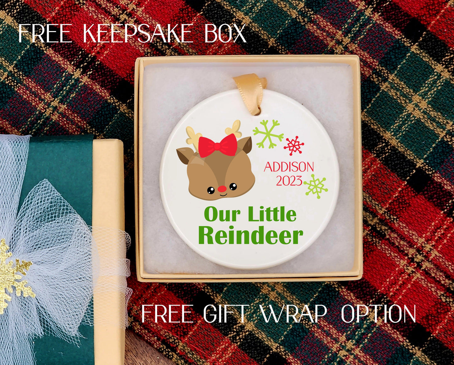 Girl Reindeer Ornament