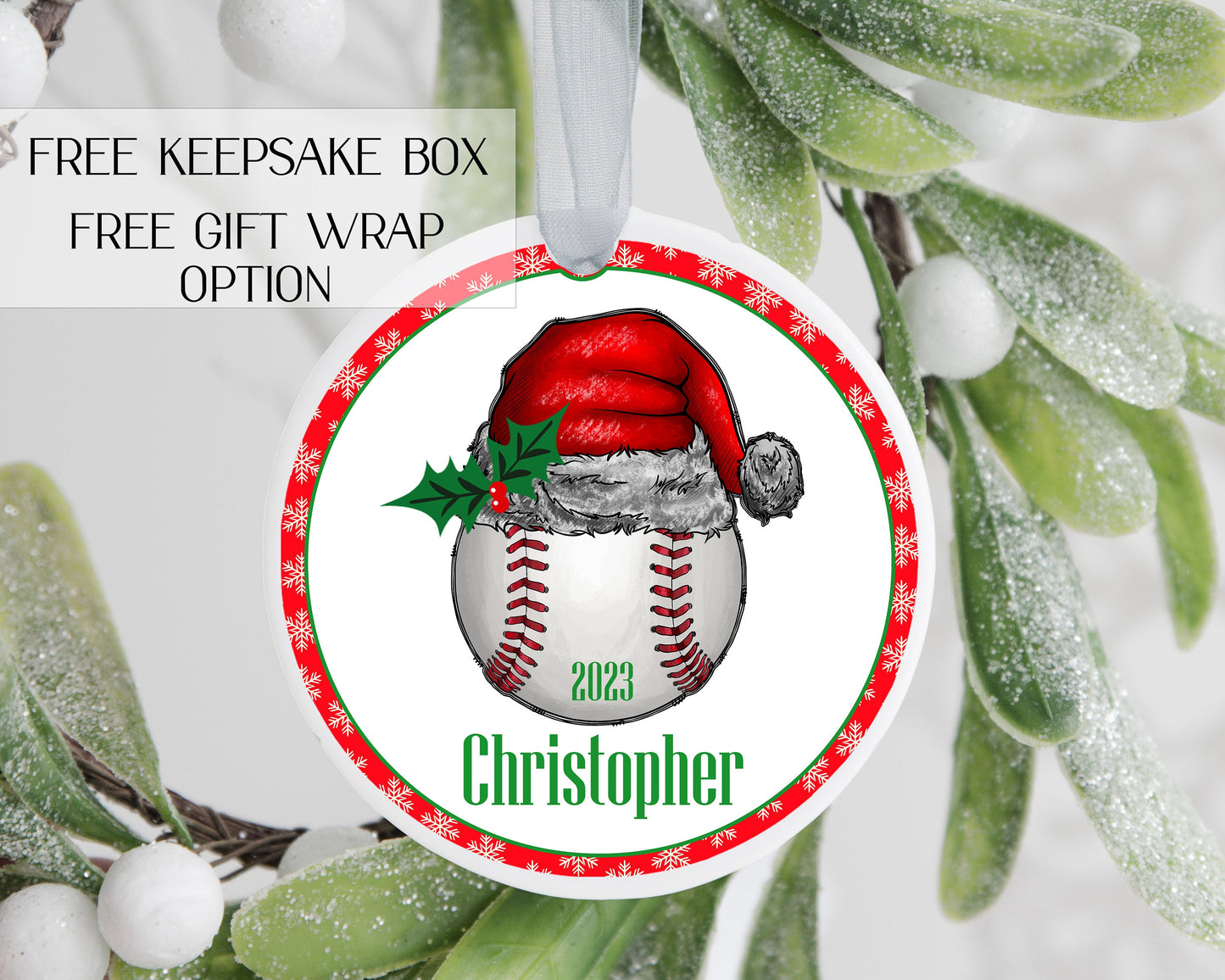 Baseball ornament - Baseball Christmas ornament - Ceramic baseball ornament - sports ornaments - baseball coach Christmas