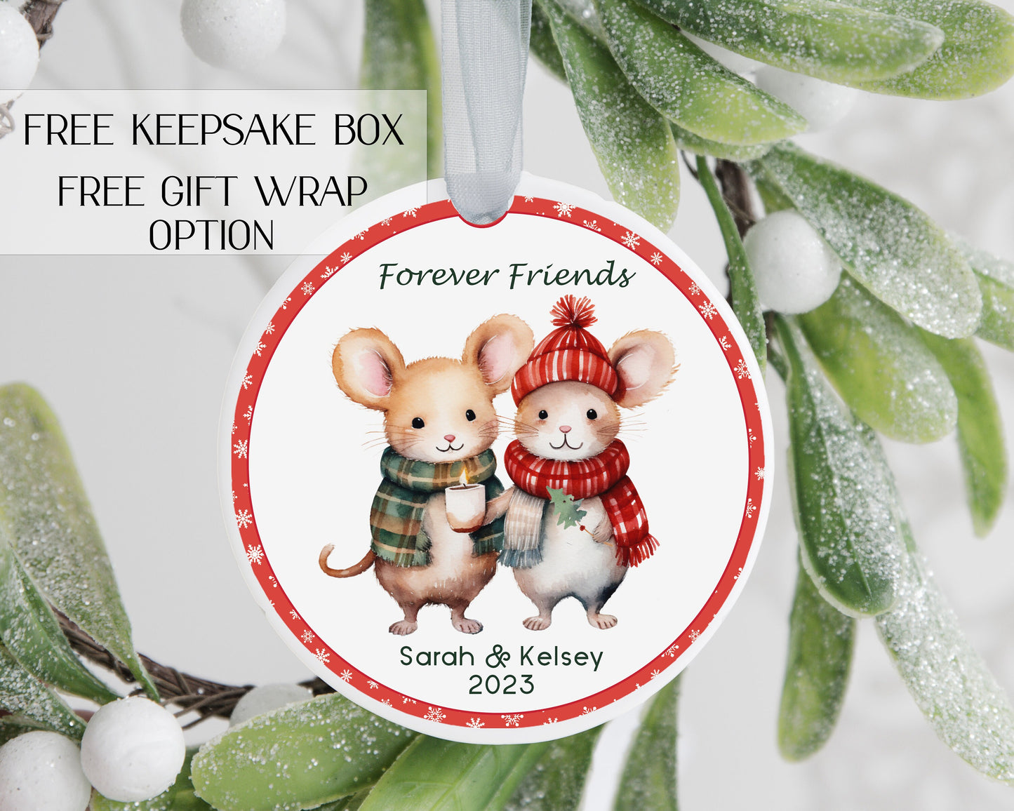 Best Friend ornament - friend ornaments - friendship ornament - bestie ornament - forever friends ornament - personalized friend ornament