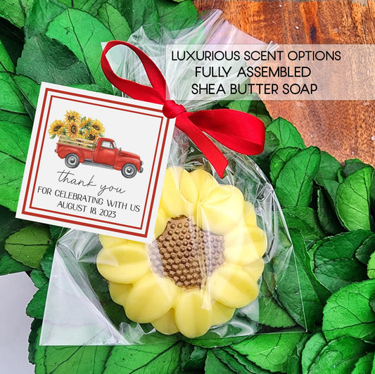Country bridal shower favors - Country baby shower favors - red truck bridal shower favors - red truck and sunflower party