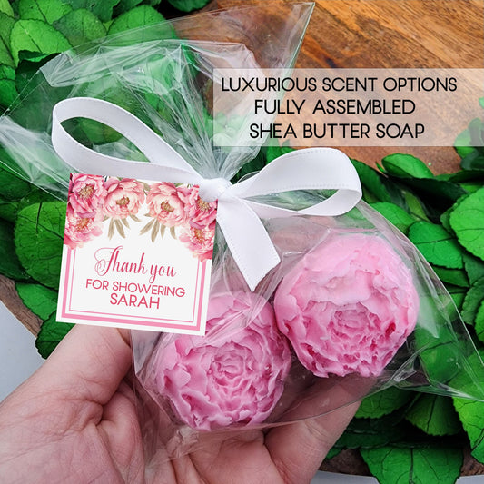 Bridal shower soap - peony soap - flower soap - soap favors - baby in bloom favors - wedding favor soap - pink peony - peonies soap