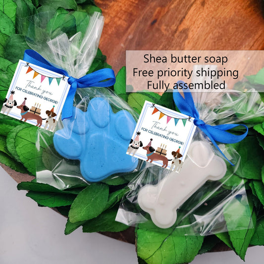 Dog party favors - Puppy birthday party - Dog themed favors - Dog themed birthday - Dog themed party favors - Dog soap favors - lets pawty